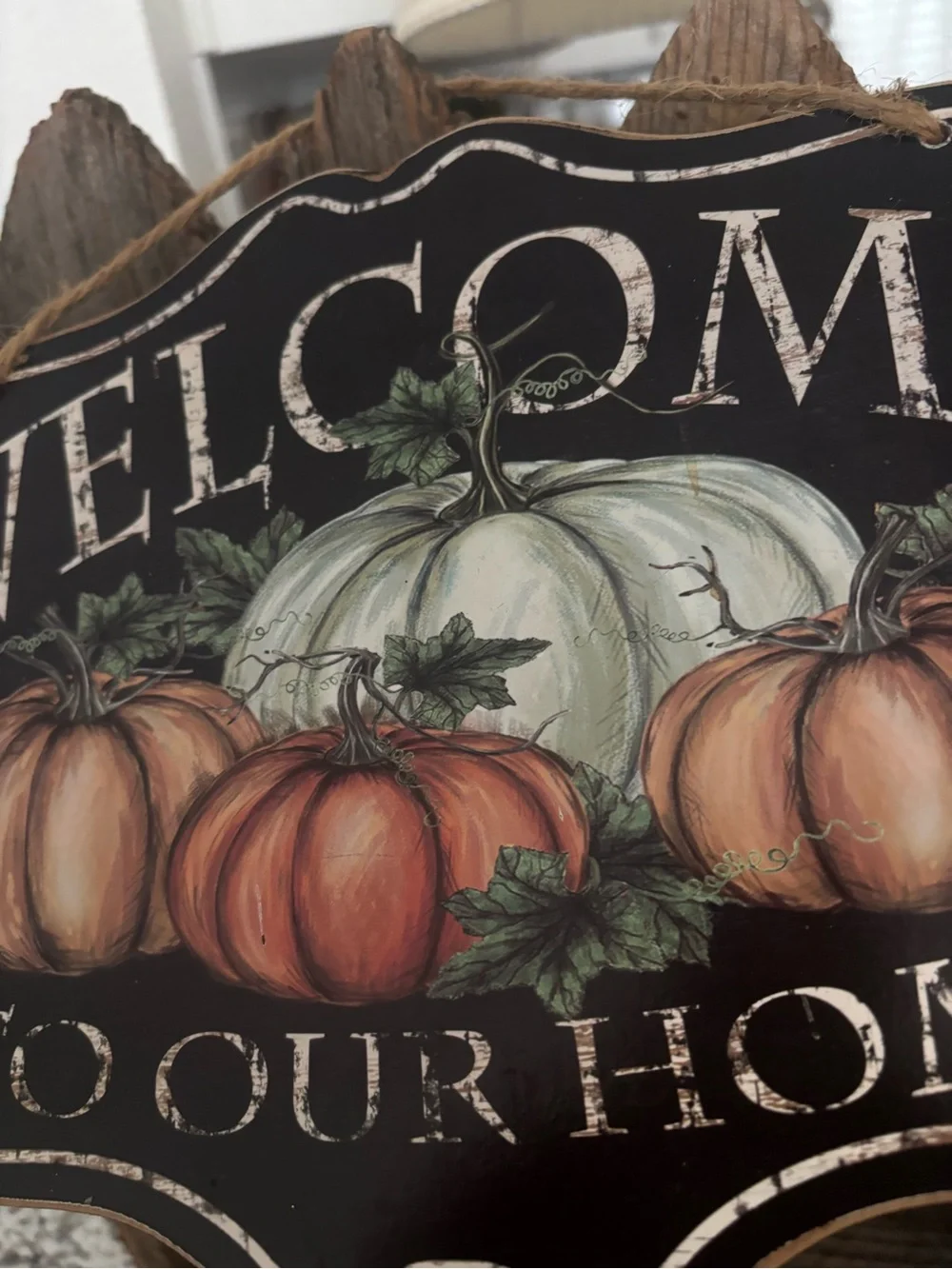 Welcome to Our Home Pumpkin Decorative Hanging Sign - NEW Final Sale